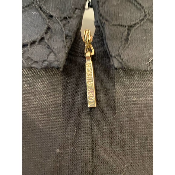 TORY BURCH Black Gabriella Lace Blouse Long Sleeve zip back Size Small - Picture 7 of 9